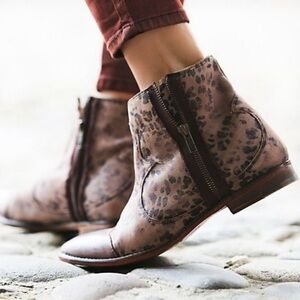 Free People Balta Bootie In Leopard Print & Brown
